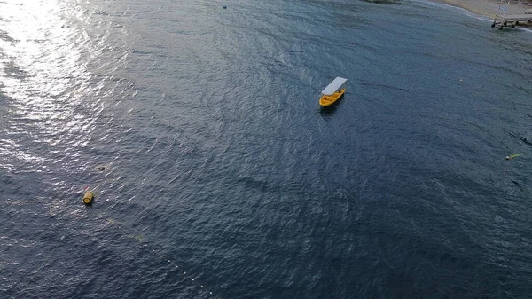 Aerial View Yellow Fishing Boat Sea — Stock Photo, Image