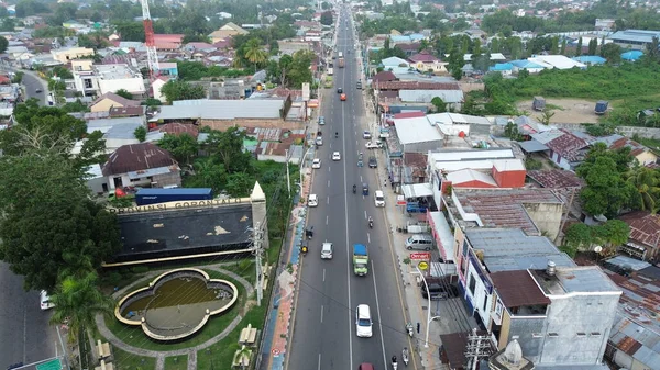 Widok Lotu Ptaka Miasto Gorontalo Rano — Zdjęcie stockowe