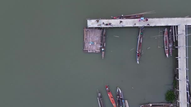 Вид Воздуха Доки Озере Лимбото Провинция Горонтало Индонезия — стоковое видео