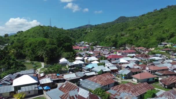Vanuit Lucht Uitzicht Huizen Vanuit Lucht Dichtbevolkte Nederzettingen — Stockvideo