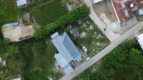 Luftaufnahme Von Häusern Luftaufnahme Von Dicht Besiedelten Siedlungen — Stockfoto