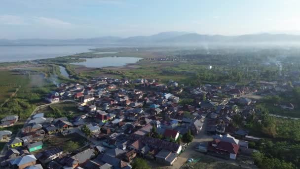 農村部の早朝の空中視界から — ストック動画