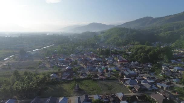 農村部の早朝の空中視界から — ストック動画