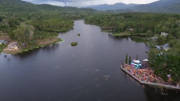 Widok Lotu Ptaka Jezioro Perintis Gorontalo Indonezja — Wideo stockowe