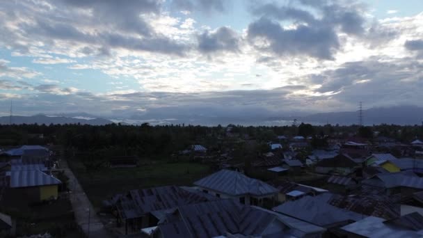 Вид Воздуха Ранним Утром Сельской Местности — стоковое видео