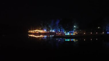 Geceleri Perintis Gölü 'nün havadan görünüşü, Gorontalo-Endonezya