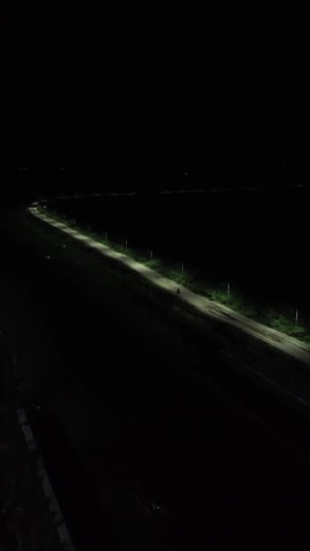Vertical Drone Footage Deserted Street Night Vertical Video Row Street — 비디오