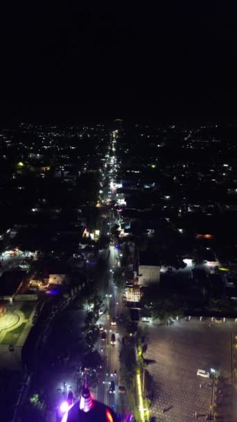 Rekaman Drone Vertikal Dari Menara Yang Mulia Limboto Atau Menara — Stok Video
