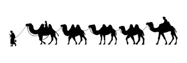Deve Çobanı Silueti çizimi. Deve kervanı silueti