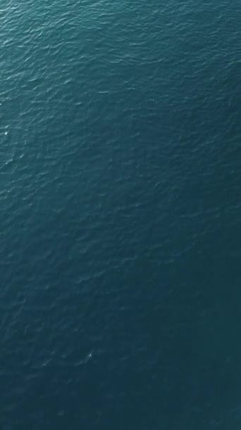 海水表面的垂直钻头图像 照相机在平静的海面上飞舞 — 图库视频影像