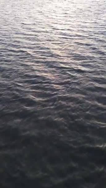 Vertical Drone Footage Limboto Lake Mountains Sunset — стоковое видео