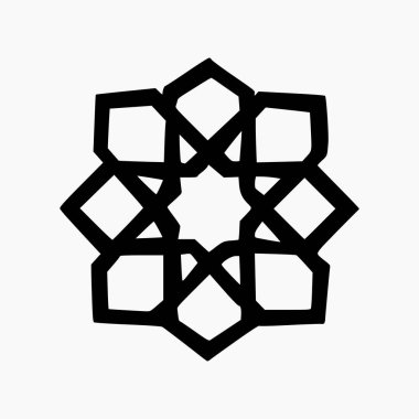 İslami Geometrik. Soyut mandala. Etnik dekoratif unsur. İslam, Arap, Hint ve Osmanlı motifleri