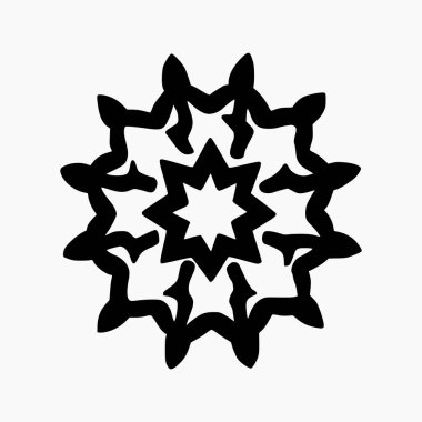 İslami Geometrik. Soyut mandala. Etnik dekoratif unsur. İslam, Arap, Hint ve Osmanlı motifleri