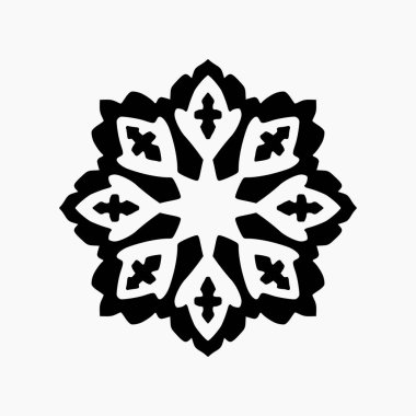 İslami Geometrik. Soyut mandala. Etnik dekoratif unsur. İslam, Arap, Hint ve Osmanlı motifleri