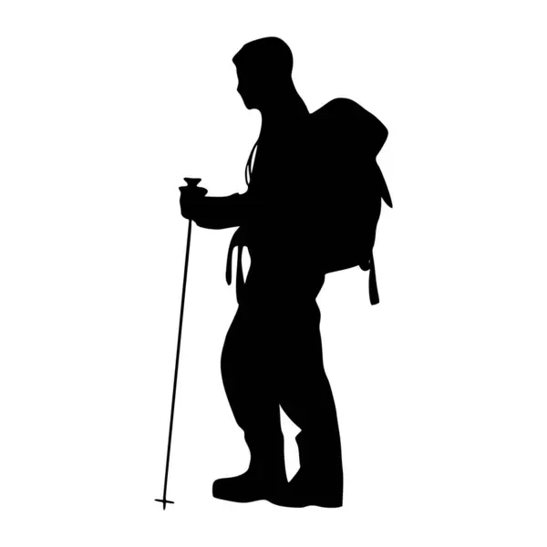 Yürüyüşçü silueti çizimi. Yürüyüş silueti simgesi