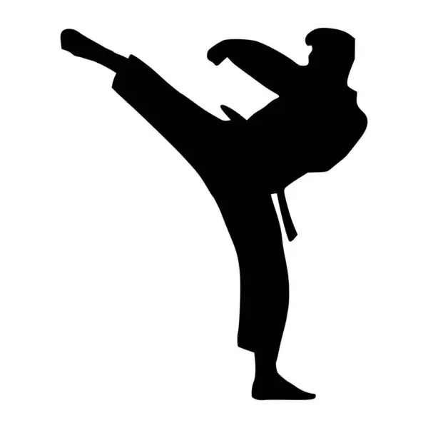 Görüntü Tekvando atleti silueti. Dövüş sanatlarının silueti.