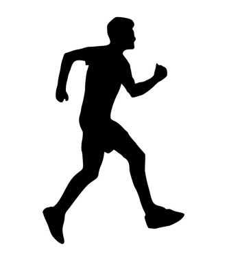 Çizim koşucusu silueti. Koşucu atlet silueti