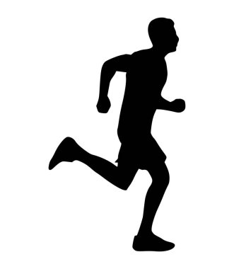 Çizim koşucusu silueti. Koşucu atlet silueti