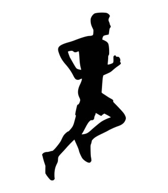 Çizim koşucusu silueti. Koşucu atlet silueti