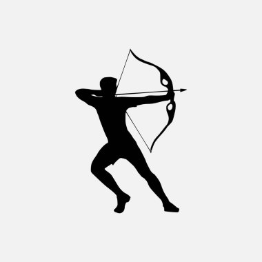 Okçu siluetinin bir yansıması. Archer sporcusu
