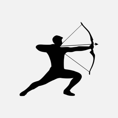 Okçu siluetinin bir yansıması. Archer sporcusu