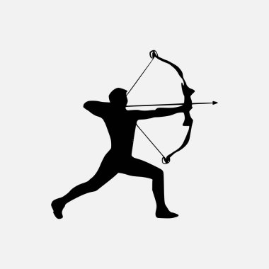 Okçu siluetinin bir yansıması. Archer sporcusu