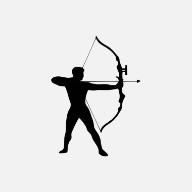 Okçu siluetinin bir yansıması. Archer sporcusu