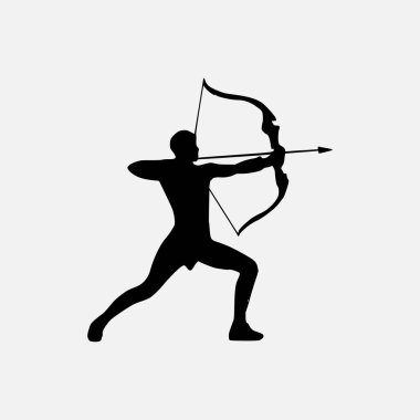 Okçu siluetinin bir yansıması. Archer sporcusu