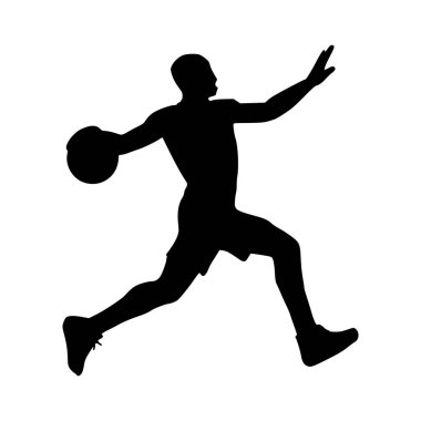 Basketbolcu siluetinin bir tasviri. Basketbolcu simgesi