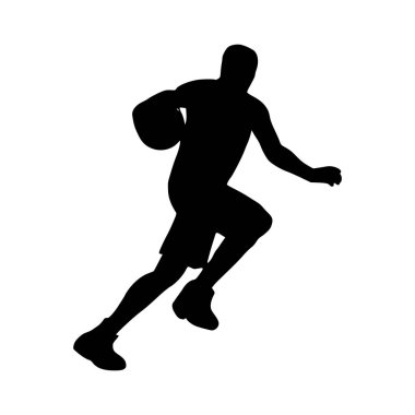 Basketbolcu siluetinin bir tasviri. Basketbolcu simgesi