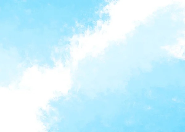 Μπλε Ουρανός Και Σύννεφα Αφηρημένη Ακουαρέλα Φόντο — Φωτογραφία Αρχείου