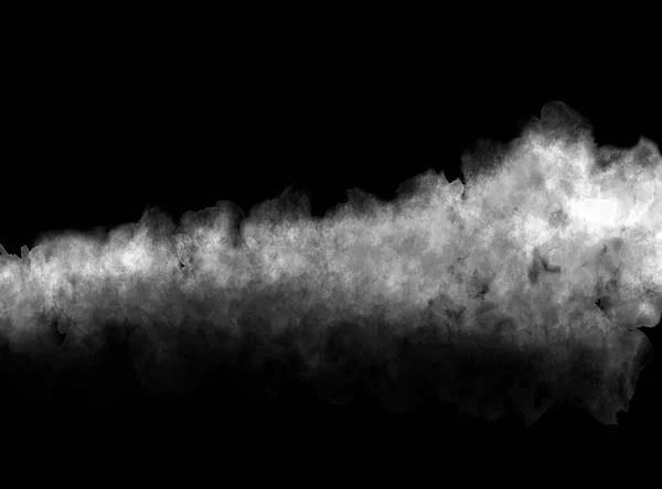 Weht Weißer Rauch Auf Schwarzem Hintergrund — Stockfoto