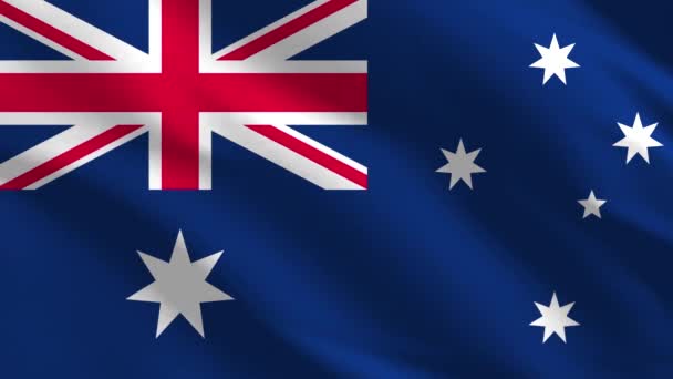 Avustralya Dalgalı Bayrağı Avustralya Bayrağı Avustralya Bayrağı Dalgalanan Animasyon Avustralya — Stok video