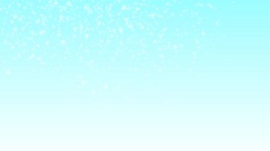 Kar yağışı 4K animasyonu. Kış, mavi gökyüzünde yavaşça düşen kar etkisi