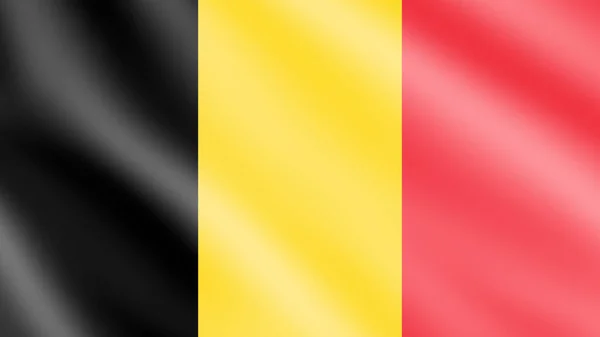 比利时国旗在风中飘扬 背景为3D风格 — 图库照片