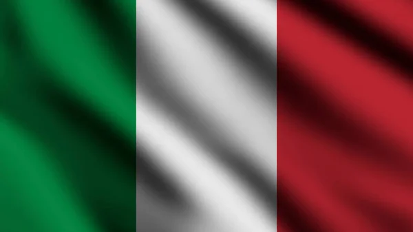 Флаг Италии Размахивающий Ветру Фоне Стиля — стоковое фото