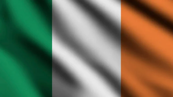 Ireland Flag Waving Wind Style Background — Stock Photo, Image