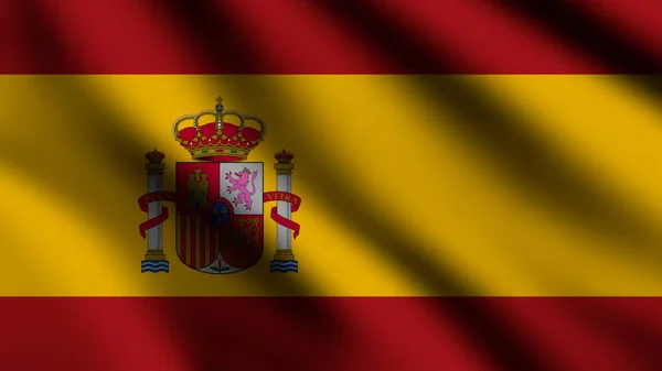 Bandera España Ondeando Viento Con Fondo Estilo — Foto de Stock