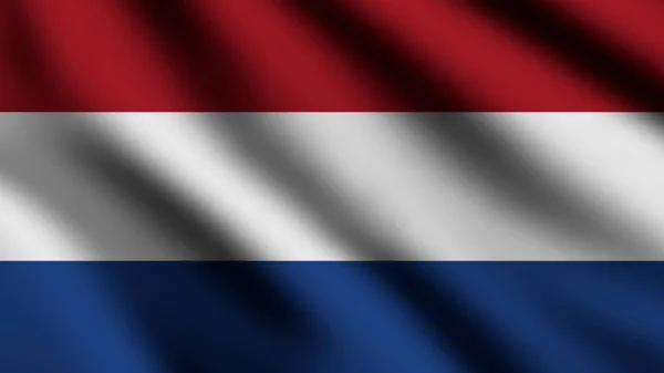 Nederländernas Flagga Viftar Vinden Med Stil Bakgrund — Stockfoto