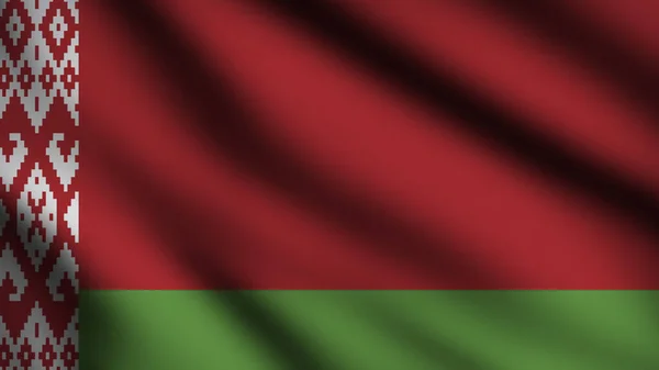 Флаг Беларуси Размахивает Ветром Фоне Трехмерного Стиля — стоковое фото
