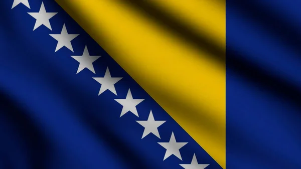 Bosnia Erzegovina Bandiera Sventola Nel Vento Con Sfondo Stile — Foto Stock