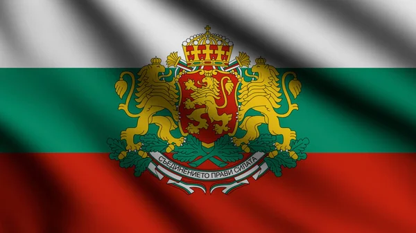 Bulgarien Flagga Vinka Vinden Med Stil Bakgrund — Stockfoto