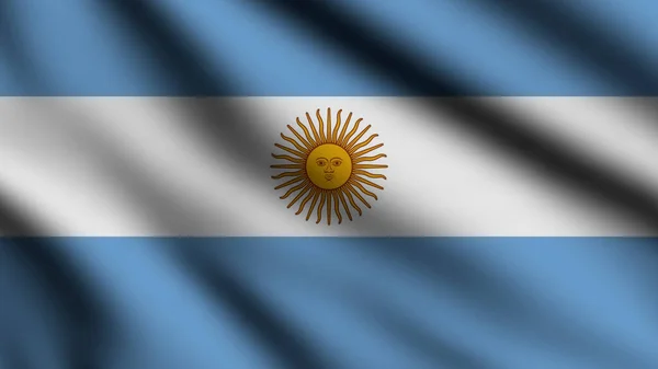 Argentinië Vlag Zwaaien Wind Met Stijl Achtergrond — Stockfoto