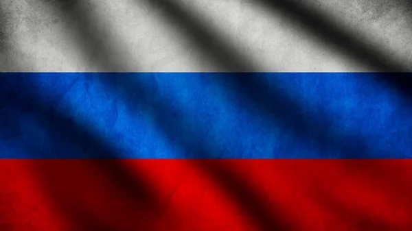 ロシアの旗が風に吹かれた フルページの飛行フラグ 3Dイラスト — ストック写真