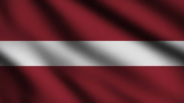 Bandera Letonia Soplando Viento Bandera Voladora Página Completa Ilustración — Foto de Stock