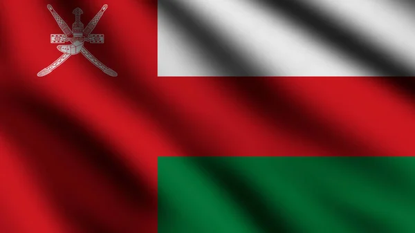 Bandiera Dell Oman Che Soffia Nel Vento Bandiera Pagina Intera — Foto Stock