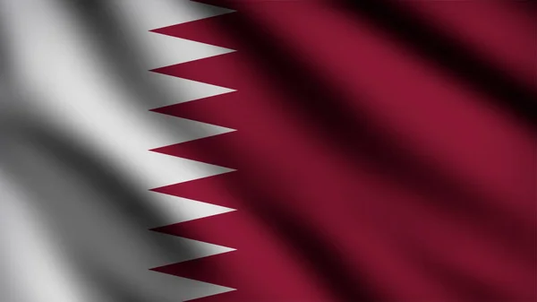 Катар Развевается Ветру Целый Флажок Иллюстрация — стоковое фото