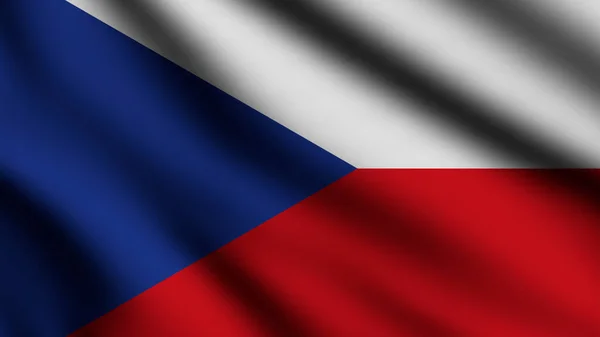 Bandera República Checa Que Sopla Viento Bandera Voladora Página Completa — Foto de Stock
