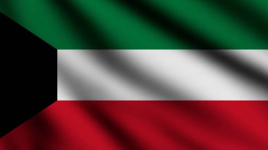 Kuveyt bayrağı rüzgarda sallanıyor.