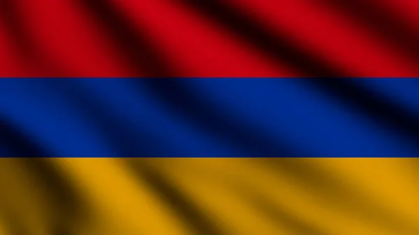 Flaga Armenii Falująca Wietrze Tłem Stylu — Zdjęcie stockowe